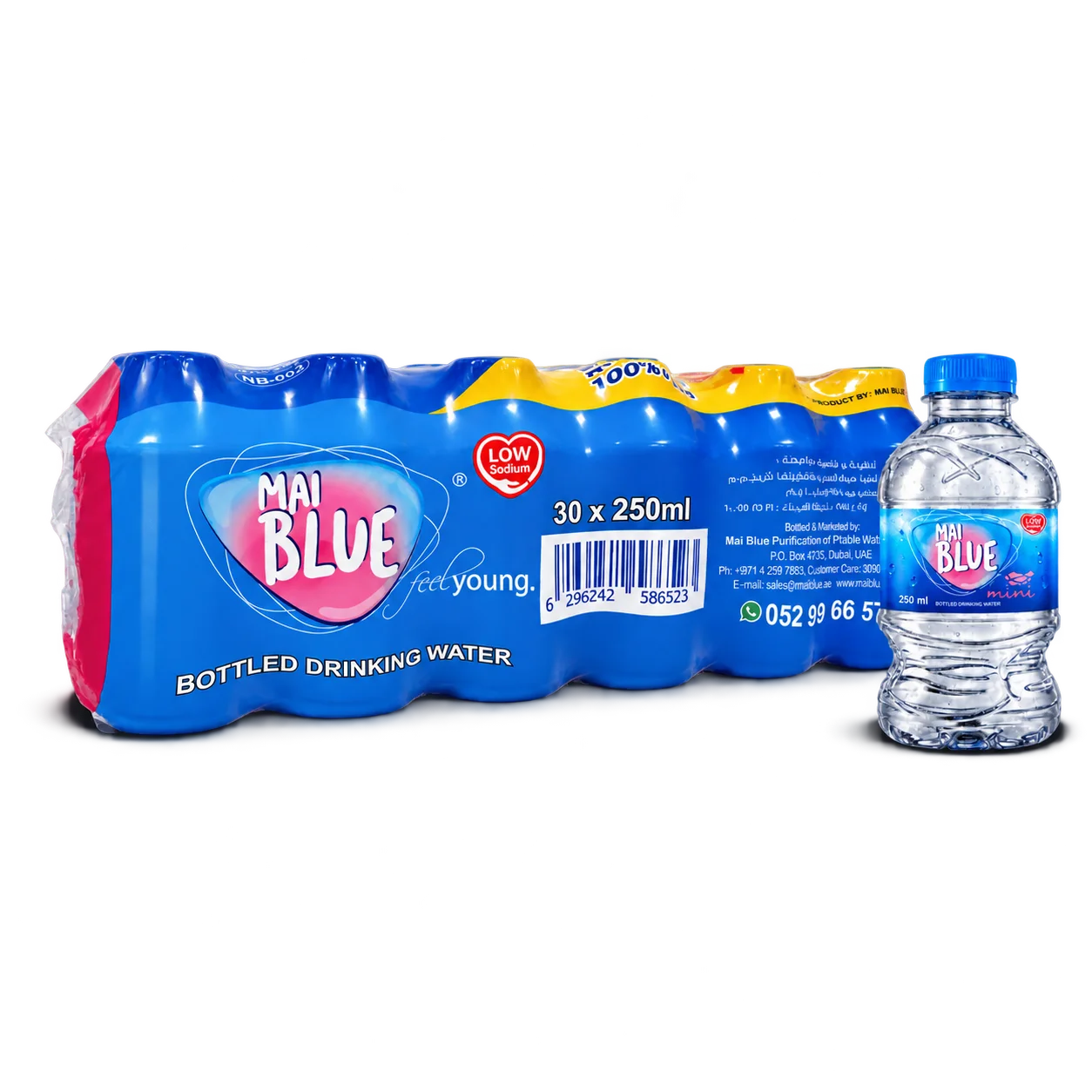 Mai Blue Drinking Water Bottles 250ml — Pack of 30