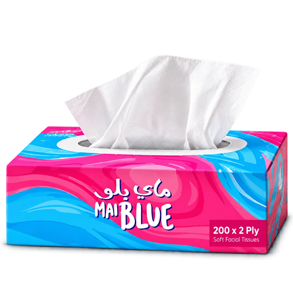Mai Blue Facial Tissues 200 Sheets — 5 × 6 Pack