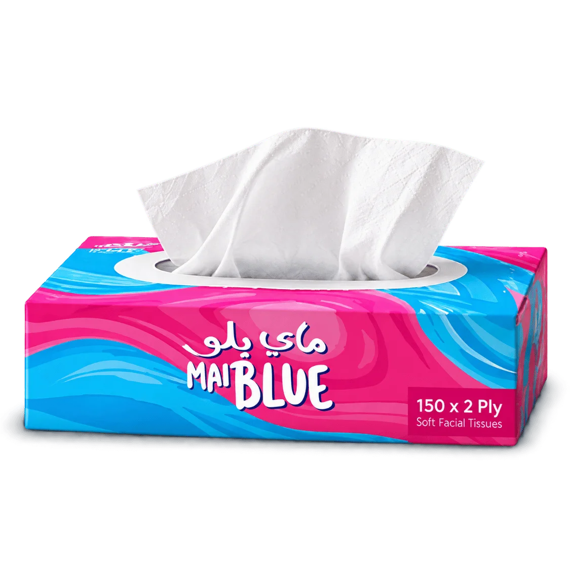 Mai Blue Facial Tissues 150 Sheets — 5 × 6 Pack