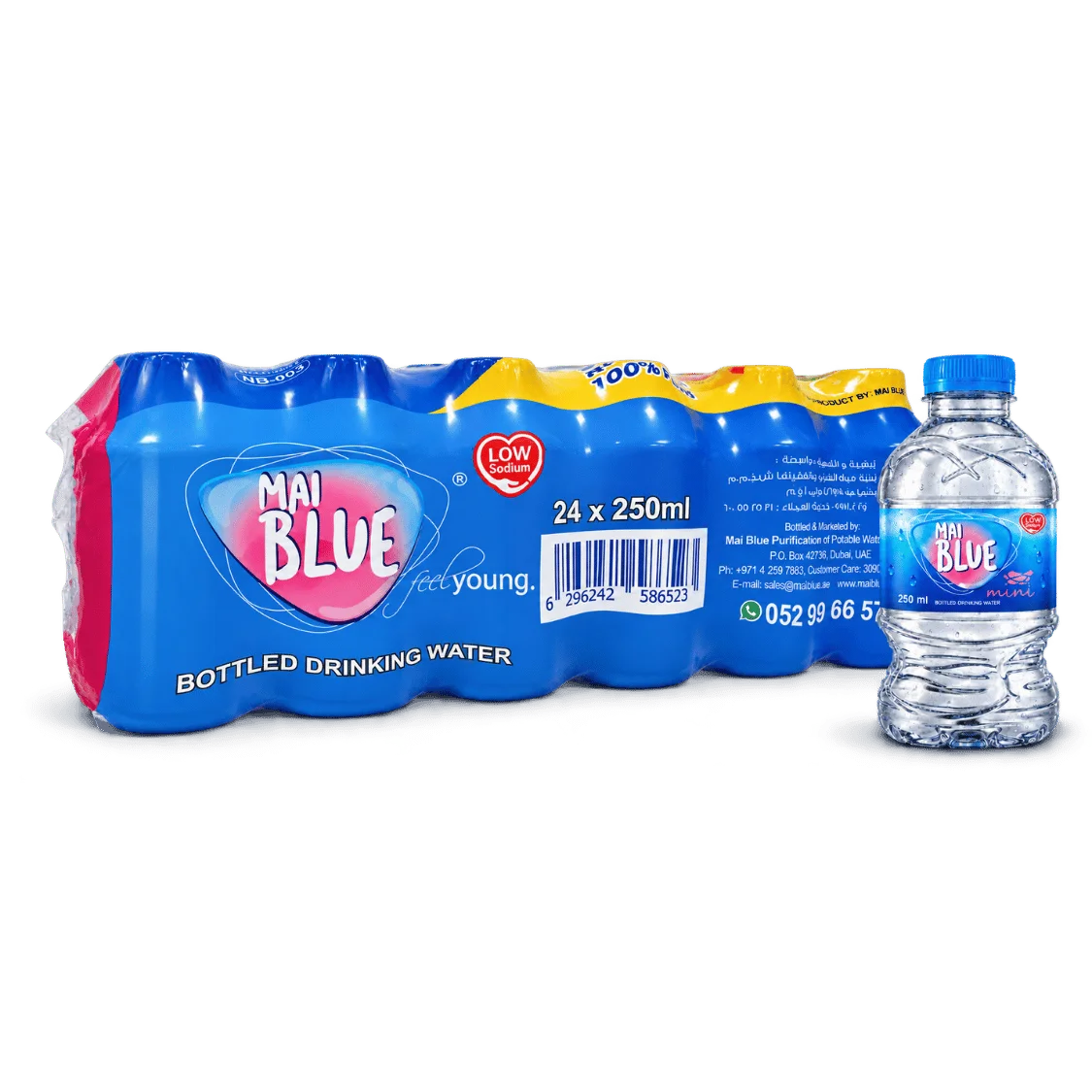 Mai Blue Drinking Water Bottles 250ml — Pack of 24
