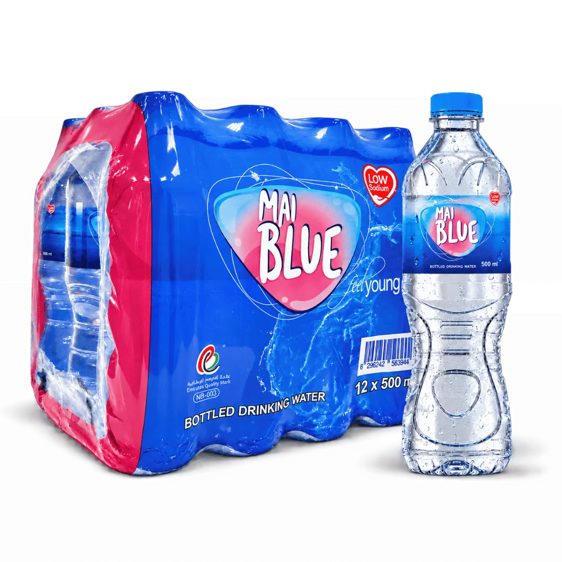 Mai Blue Drinking Water Bottles 500ml — Pack of 12